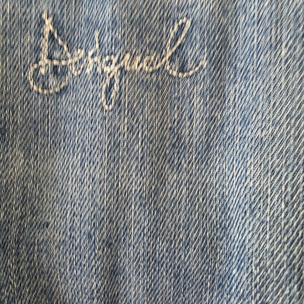 Desigual Patchwork Blue Denim Long Jean Jacket - Picture 6 of 16
